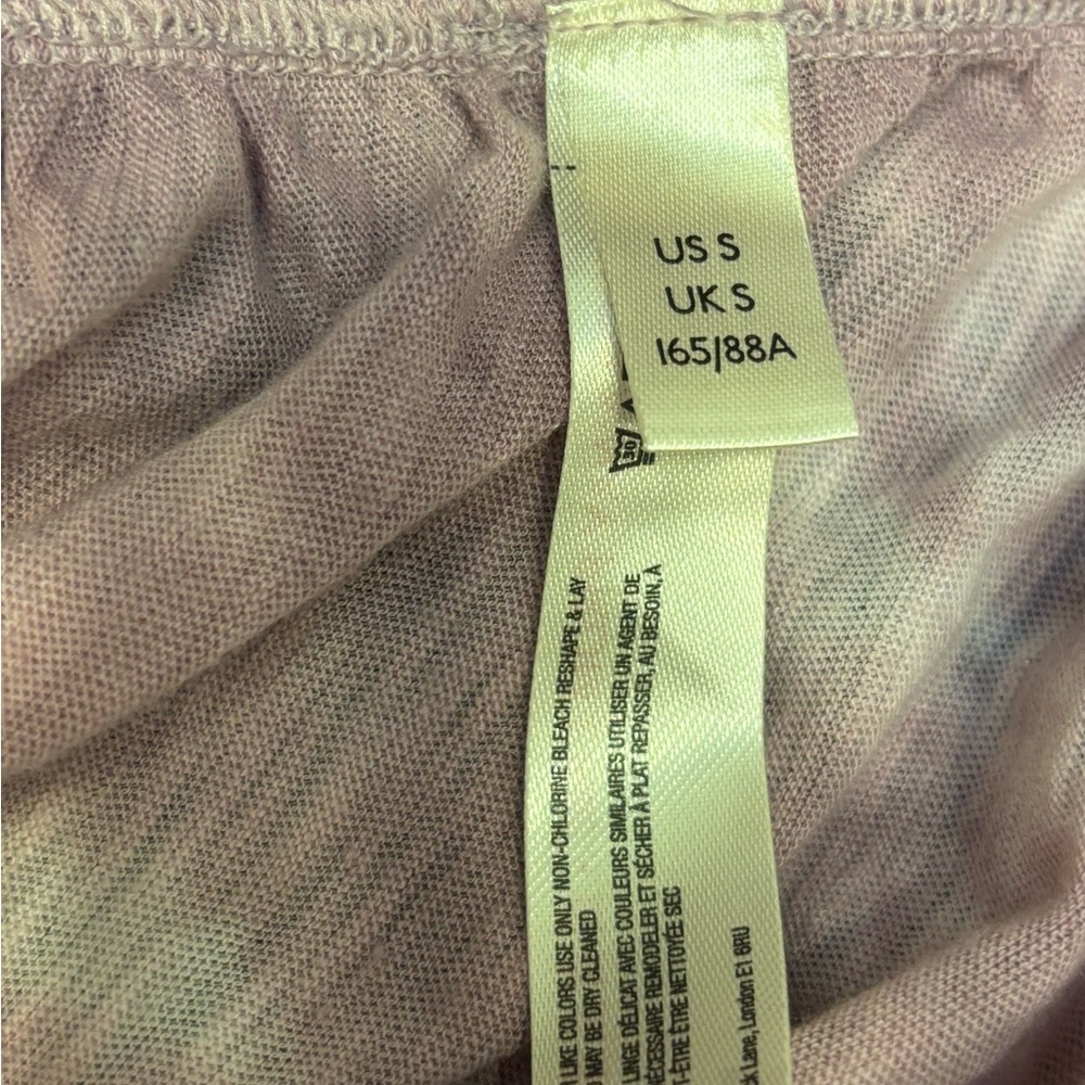 Anthropologie Saturday Sunday Pink Tie Dye Ruched Long Sleeve Top, Cotton Blend - Picture 5 of 6
